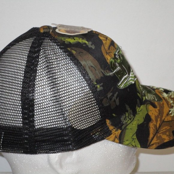 3 Oaks Embroidered Camo  Net Back Fishing Baseball Cap Hat Adjustable New #763 - Picture 7 of 11